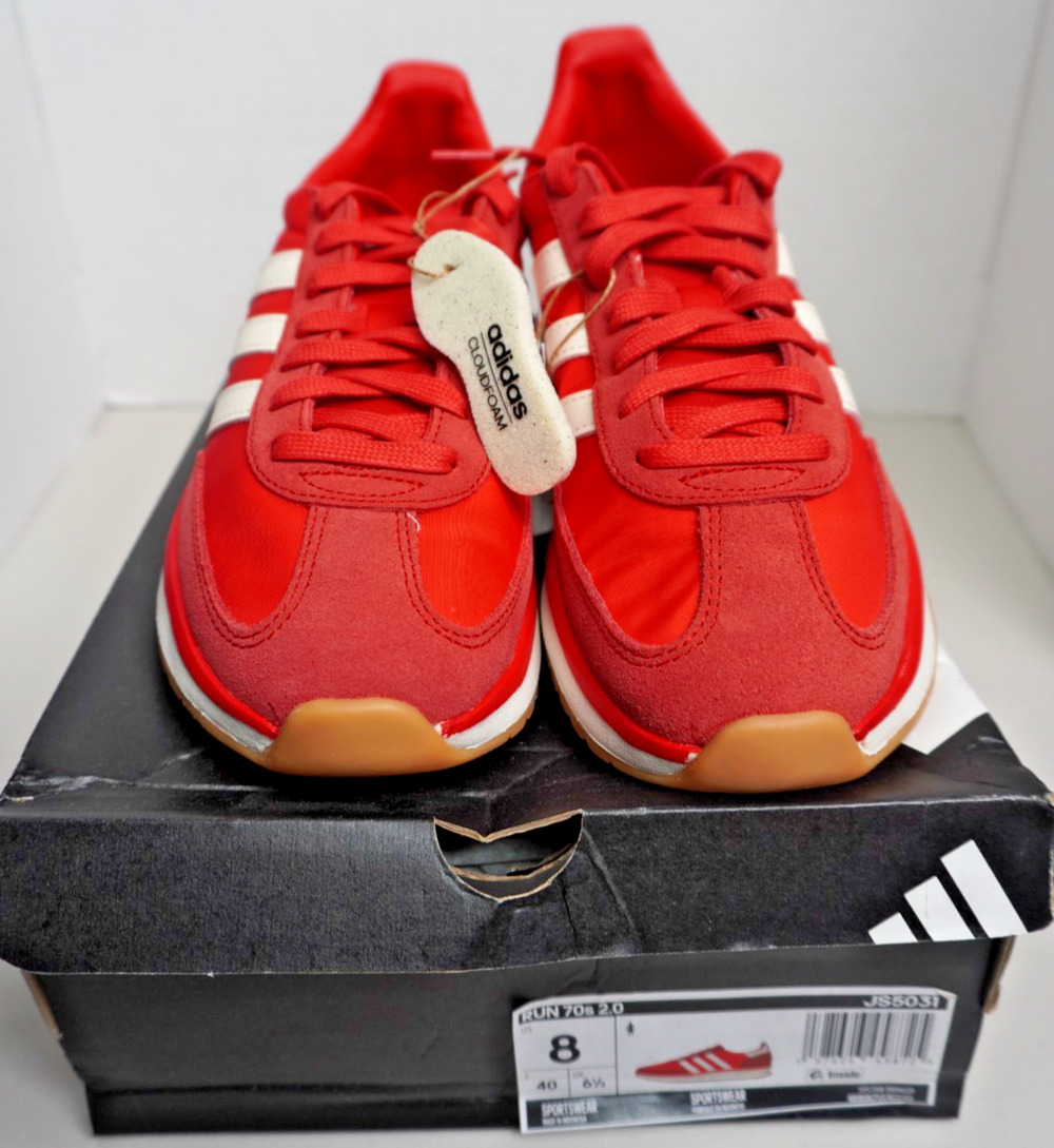 Adidas Run 70s 2.0 Retro Sneakers Ruby Red/White Size 8 Women's